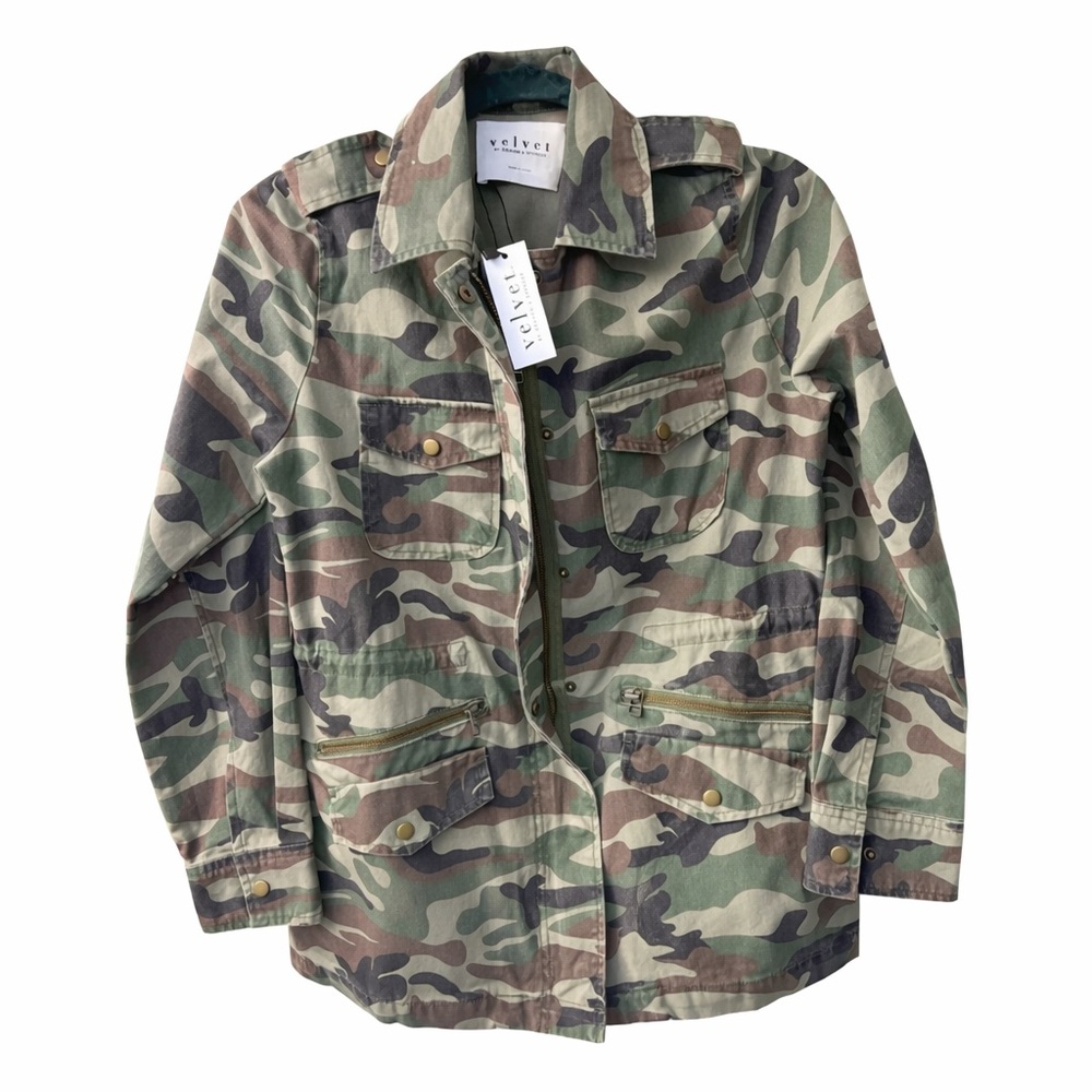 Velvet Graham Spencer Camo Utility Jacket NWT XS Military Cargo Coat